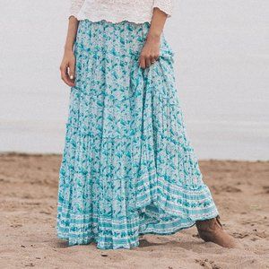 Turquoise Maxi Skirt